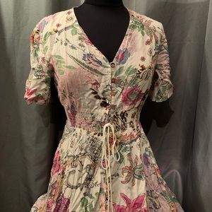 Floor length button down dress